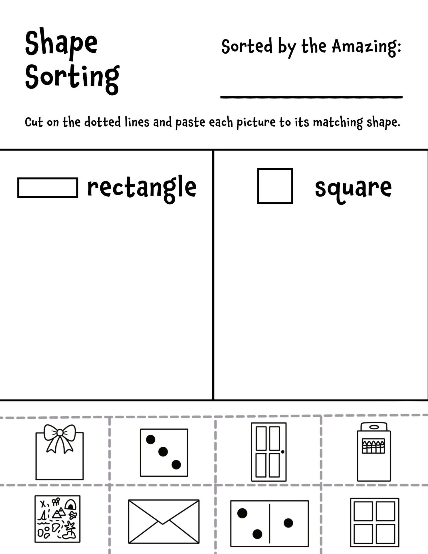 Free Shape Sorting Worksheets for Preschool! ⋆ The Hollydog Blog