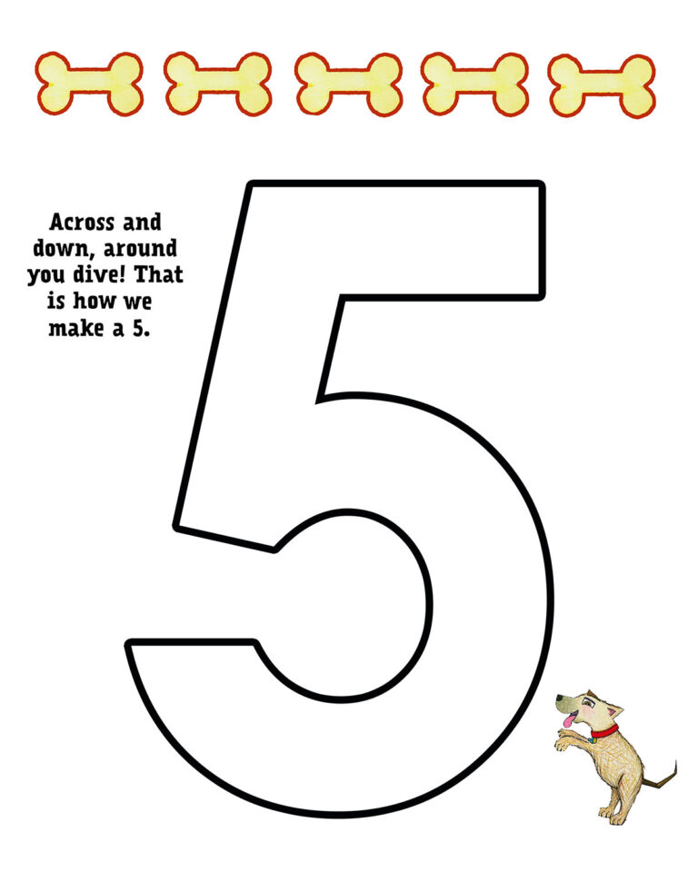 FREE Number 5 Worksheets for Preschool ⋆ The Hollydog Blog