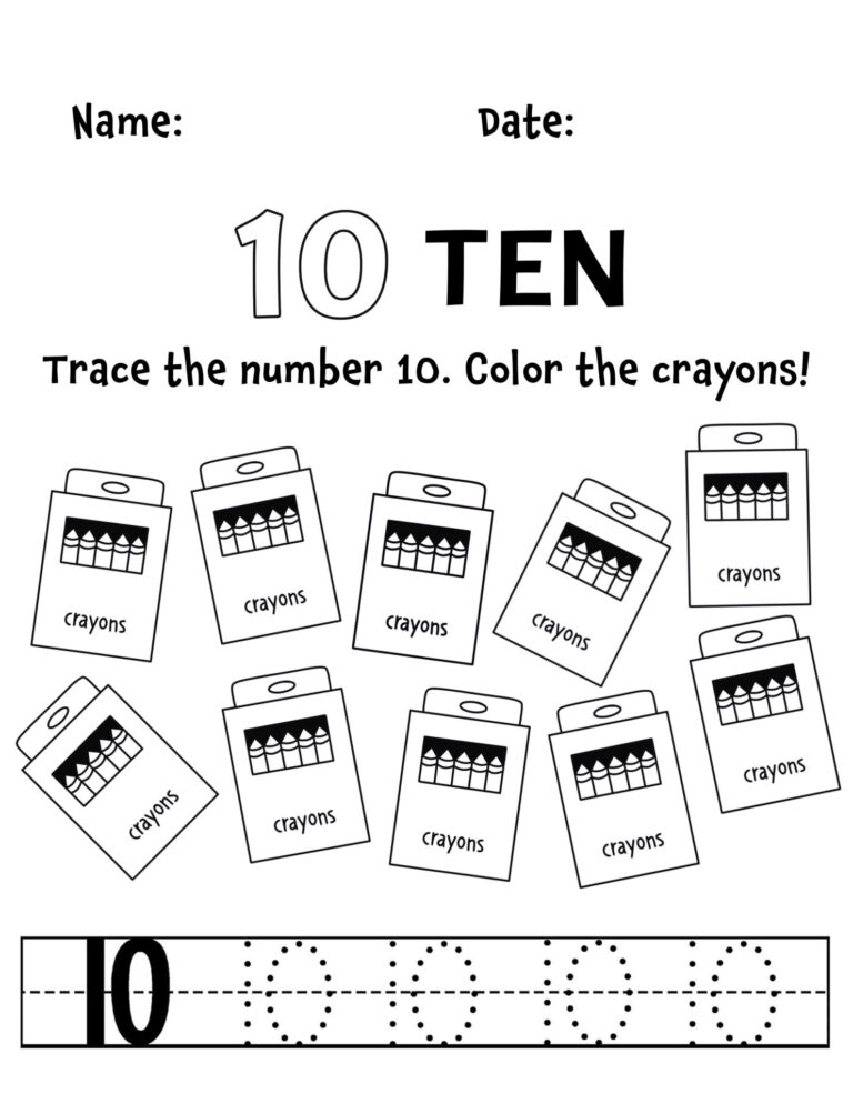 Identify Number 10 FREE Number 10 Worksheets for Preschool ⋆ The Hollydog Blog