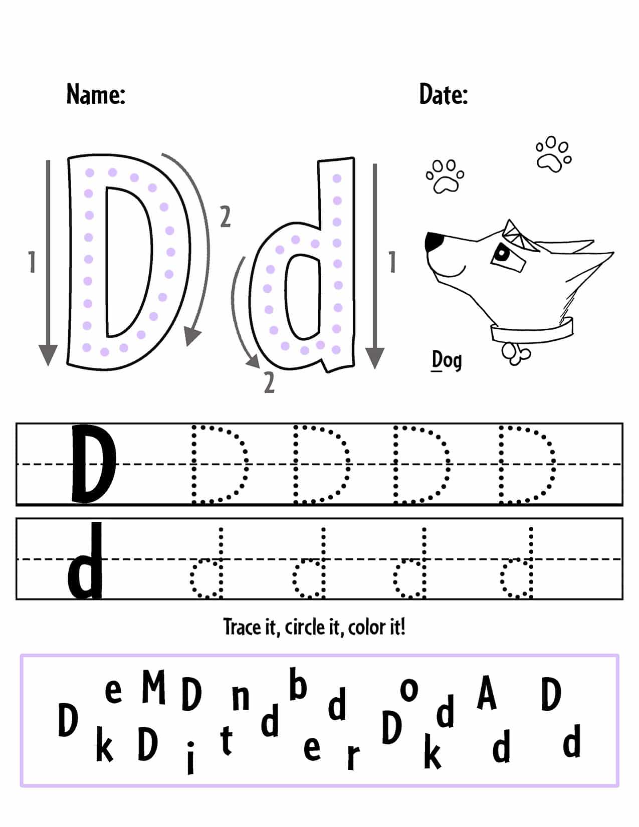 Free Letter Tracing Sheets for Preschool! ⋆ The Hollydog Blog
