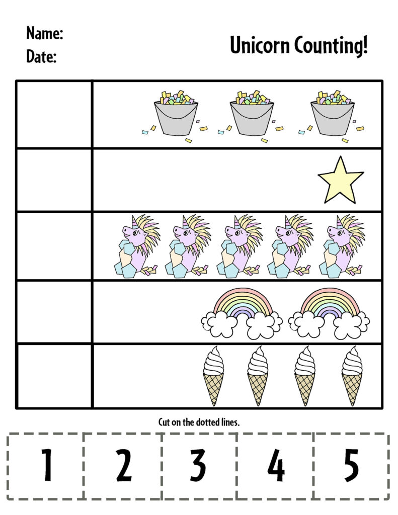 Free Unicorn Worksheets For Preschool Plus Unicorn Head Templates 
