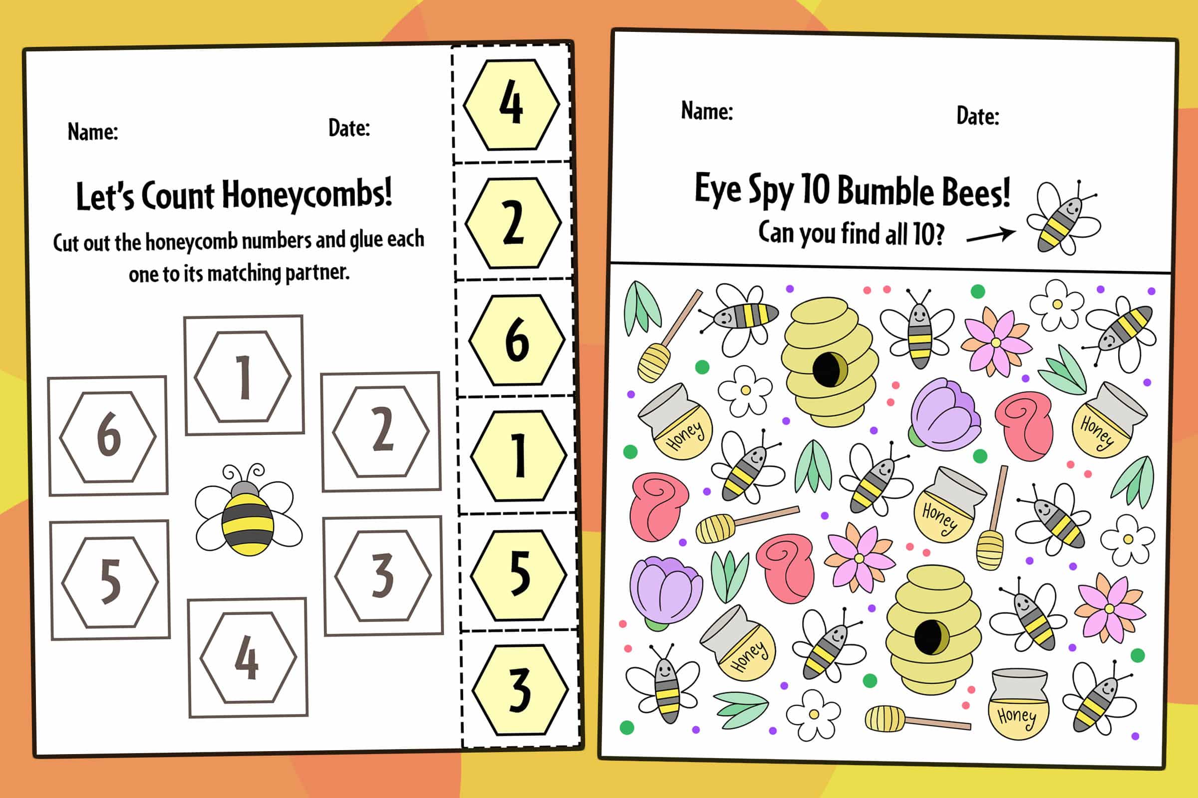 Bee Worksheets For Preschoolers  