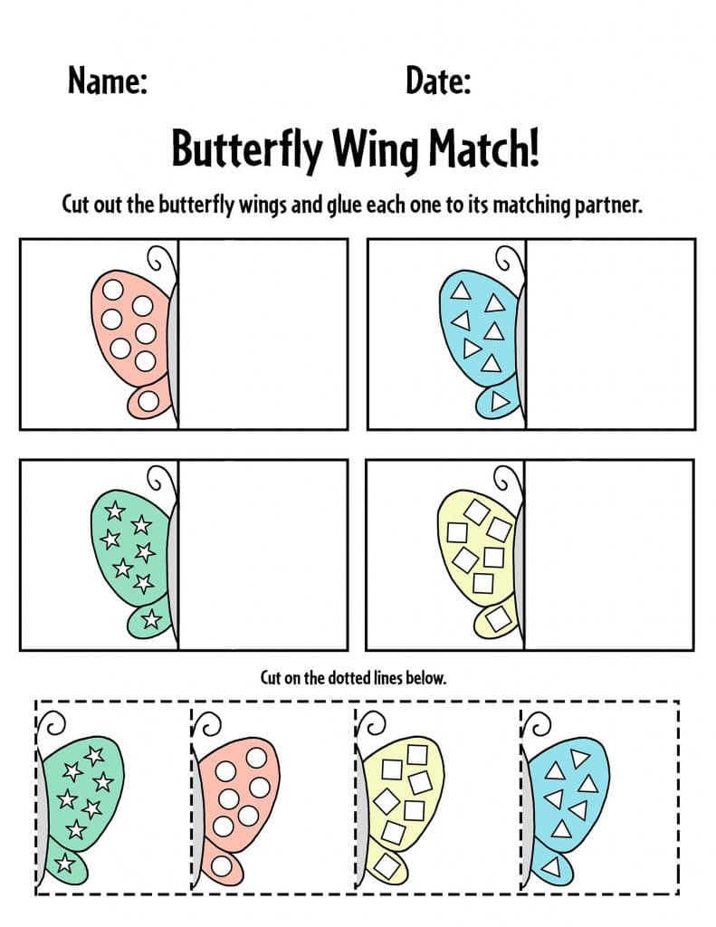 Butterfly Matching Worksheet