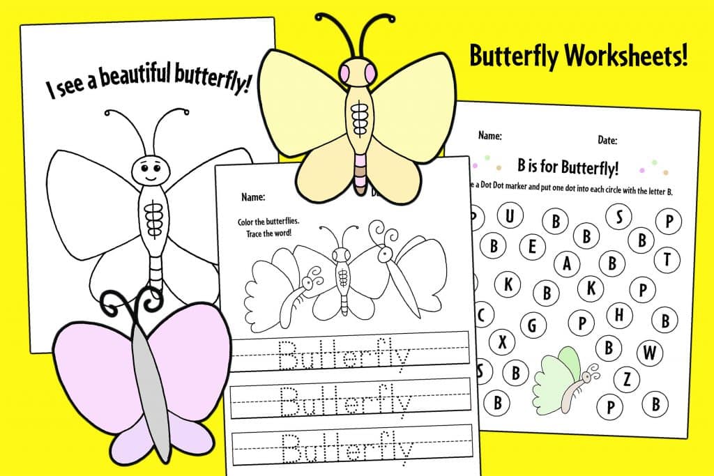 Free Butterfly Worksheets for Preschool!