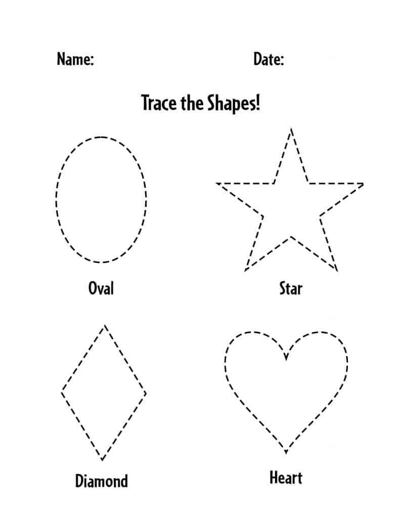 Shape Tracing Worksheets for Preschool