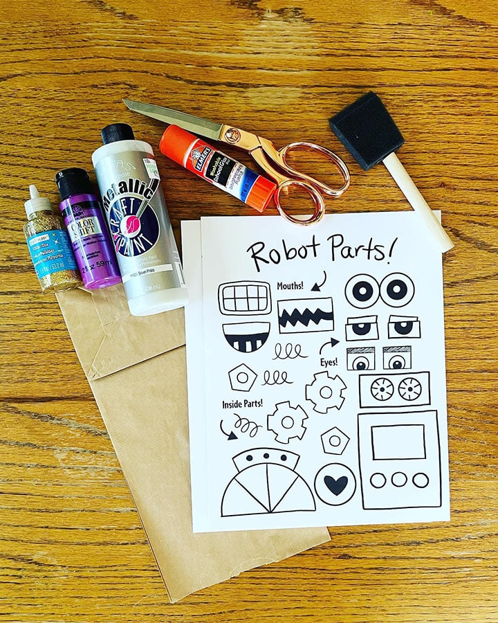 materials including printable robot parts