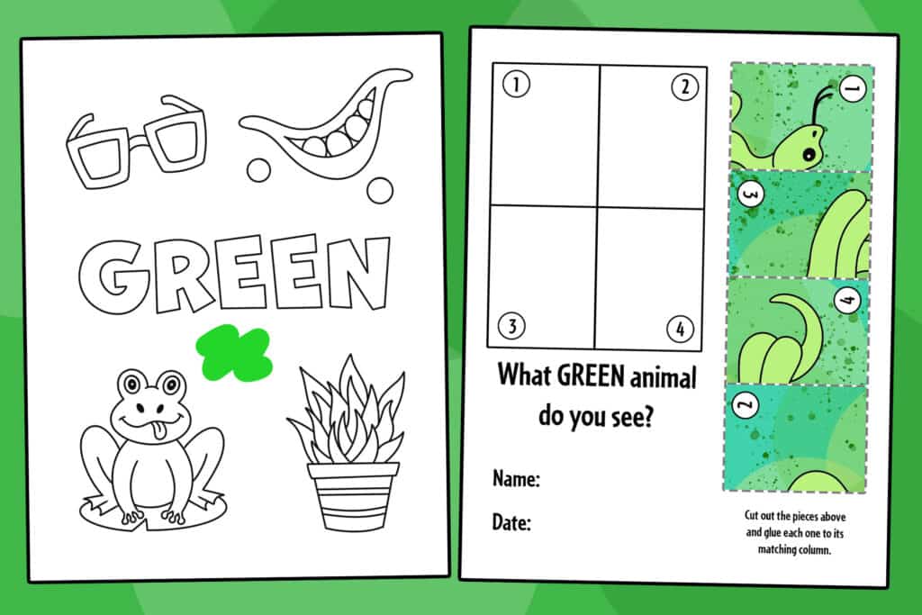 Green Worksheets for Preschool