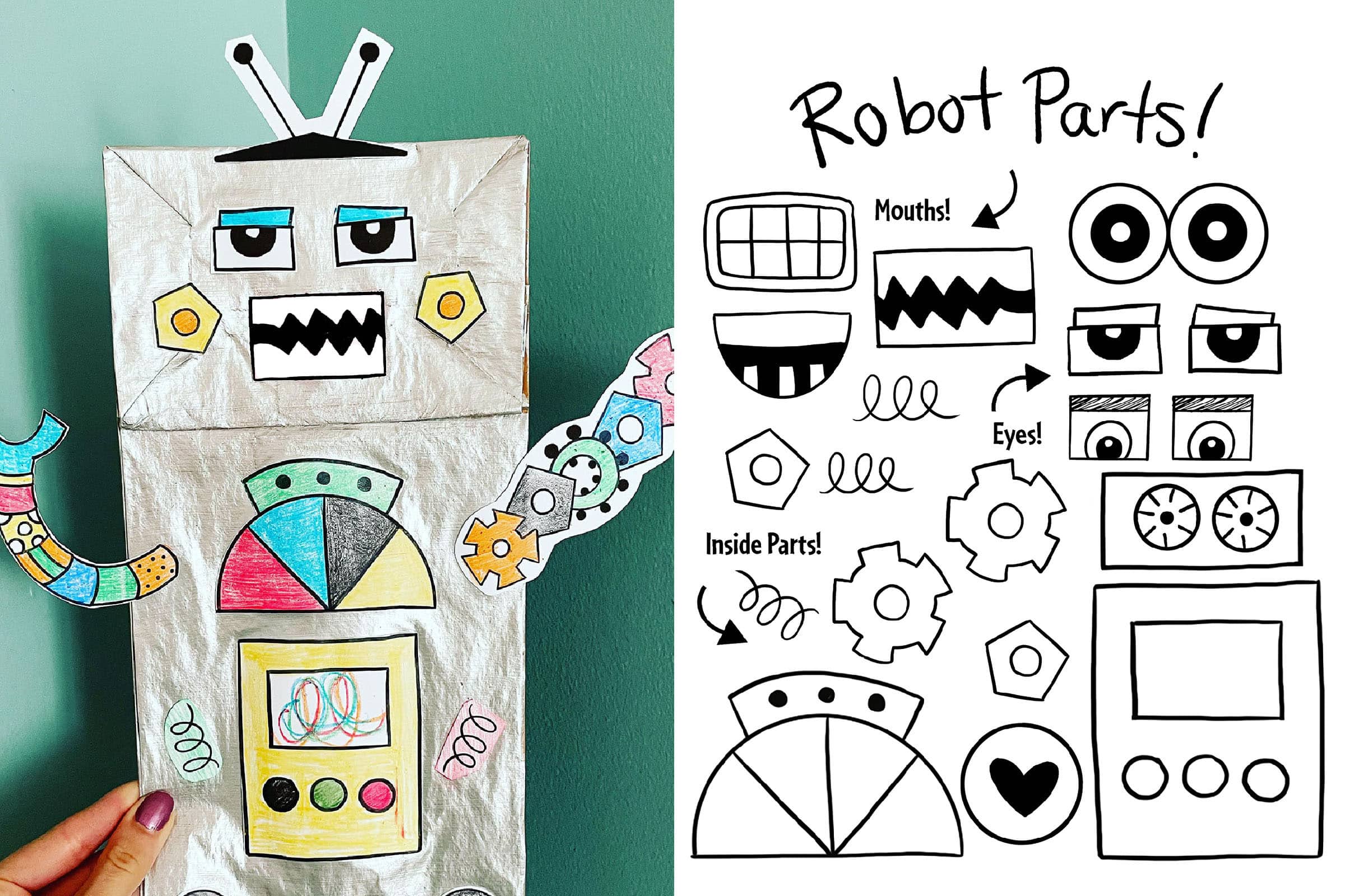 Printable Robot Cut Out Template