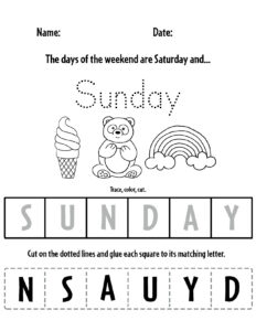 Free Printable Days of the Week Worksheets! ⋆ The Hollydog Blog