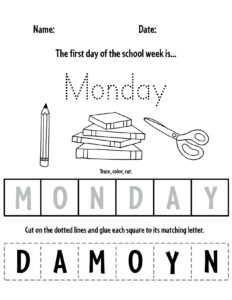 Free Printable Days of the Week Worksheets! ⋆ The Hollydog Blog
