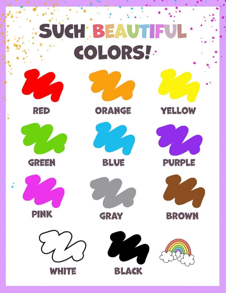 Preschool Color Chart