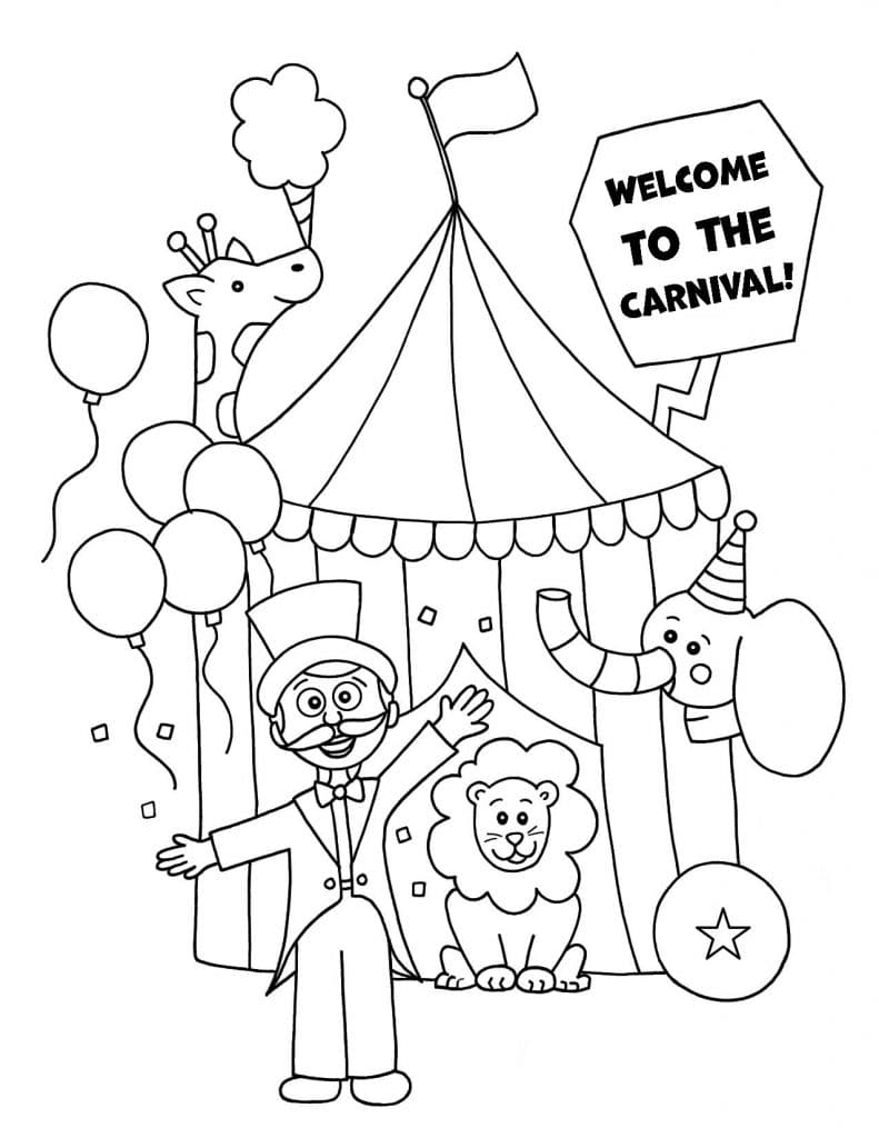 Welcome to the Carnival Coloring Page