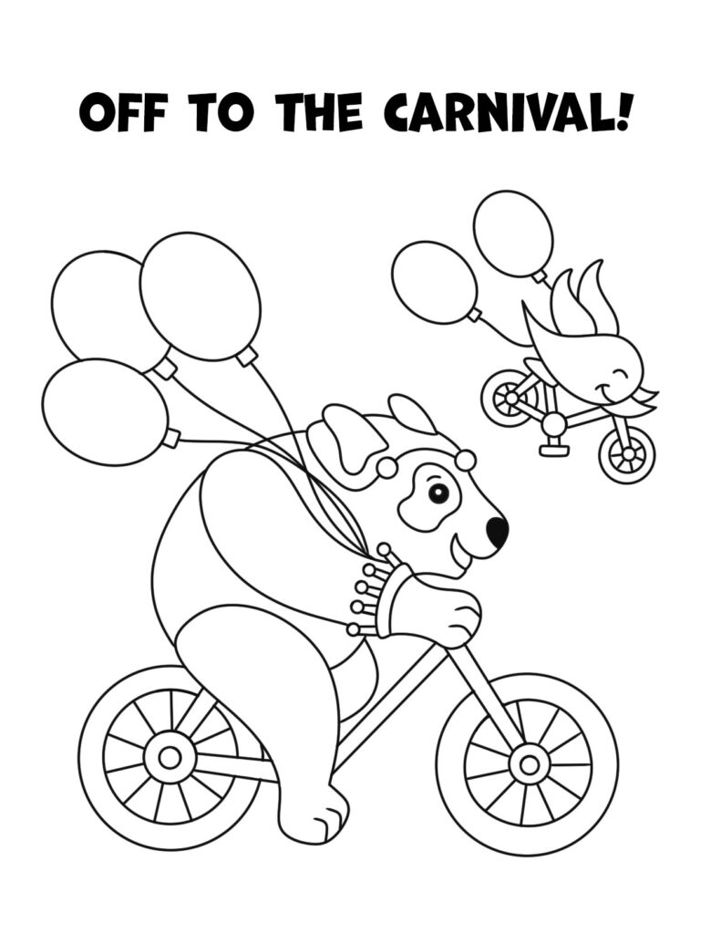 Carnival Animals Coloring Page