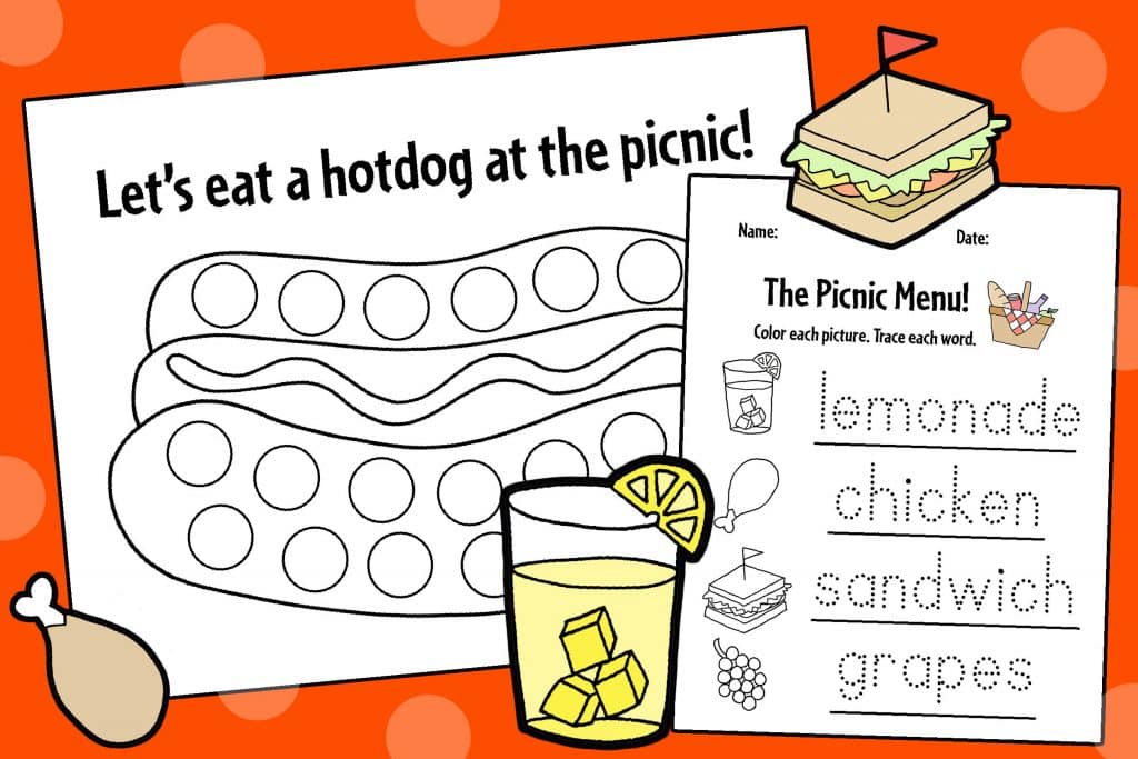 Picnic Theme Printables for Preschool