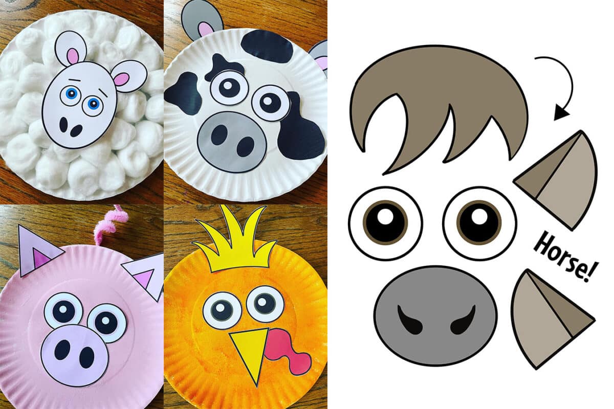 Farm Animal Crafts for Preschool! Free Printable 5-Pack! ⋆ The Hollydog Blog