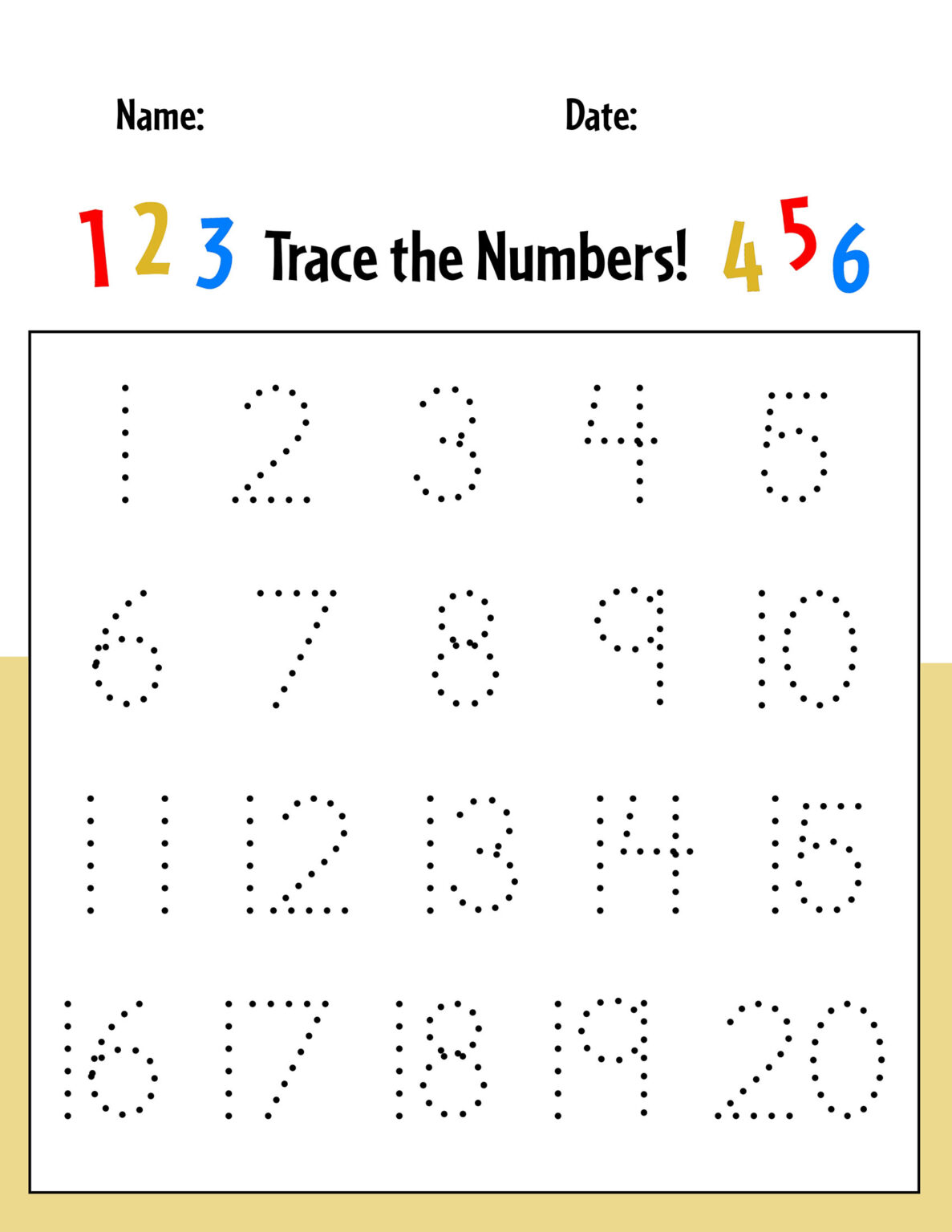 Free Numbers 1-20 Tracing Worksheets! ⋆ The Hollydog Blog