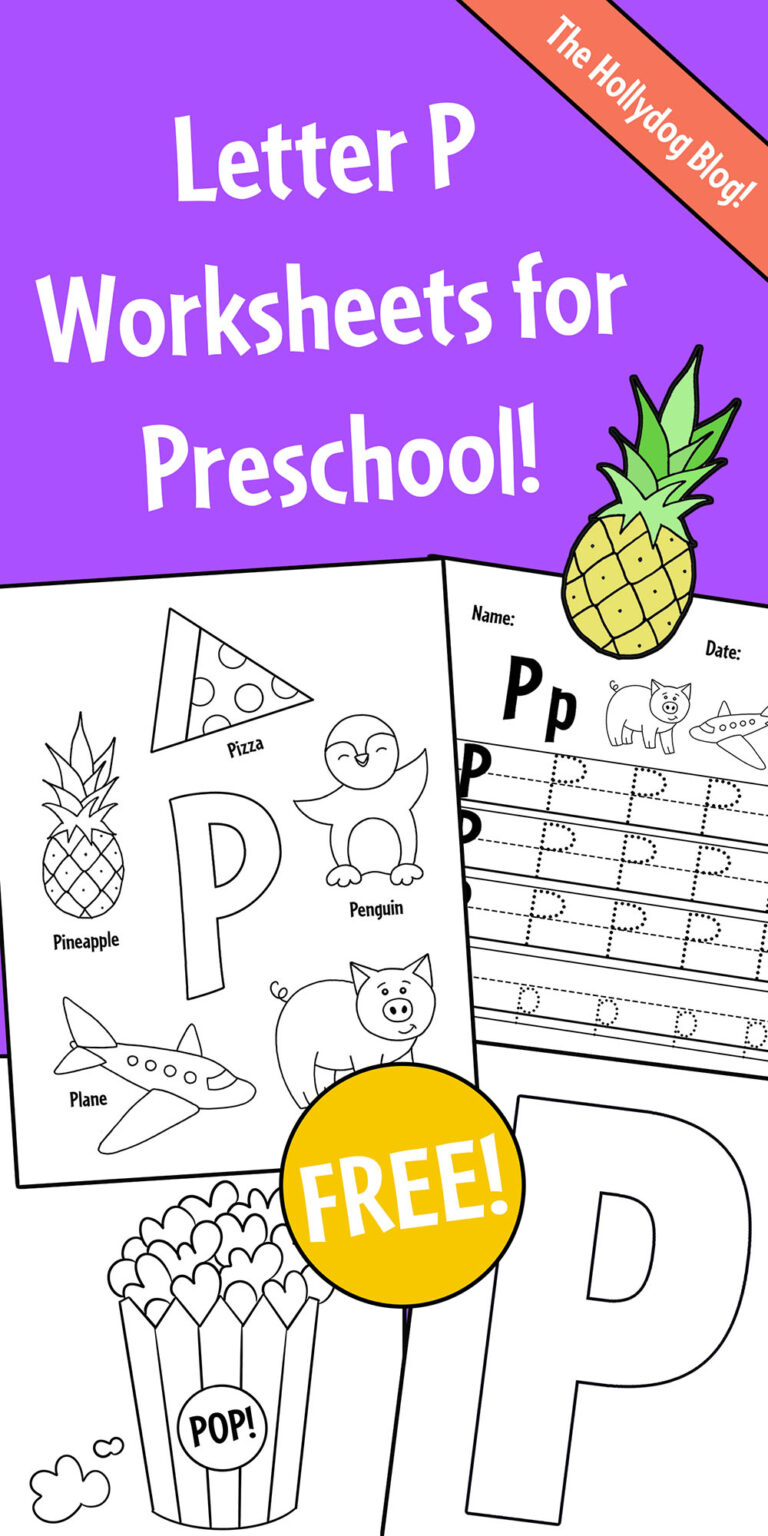 FREE Letter P Worksheets for Preschool ⋆ The Hollydog Blog