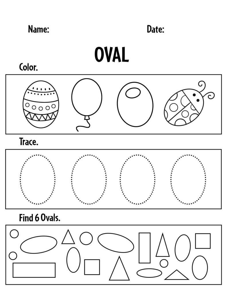 Free Oval Worksheets