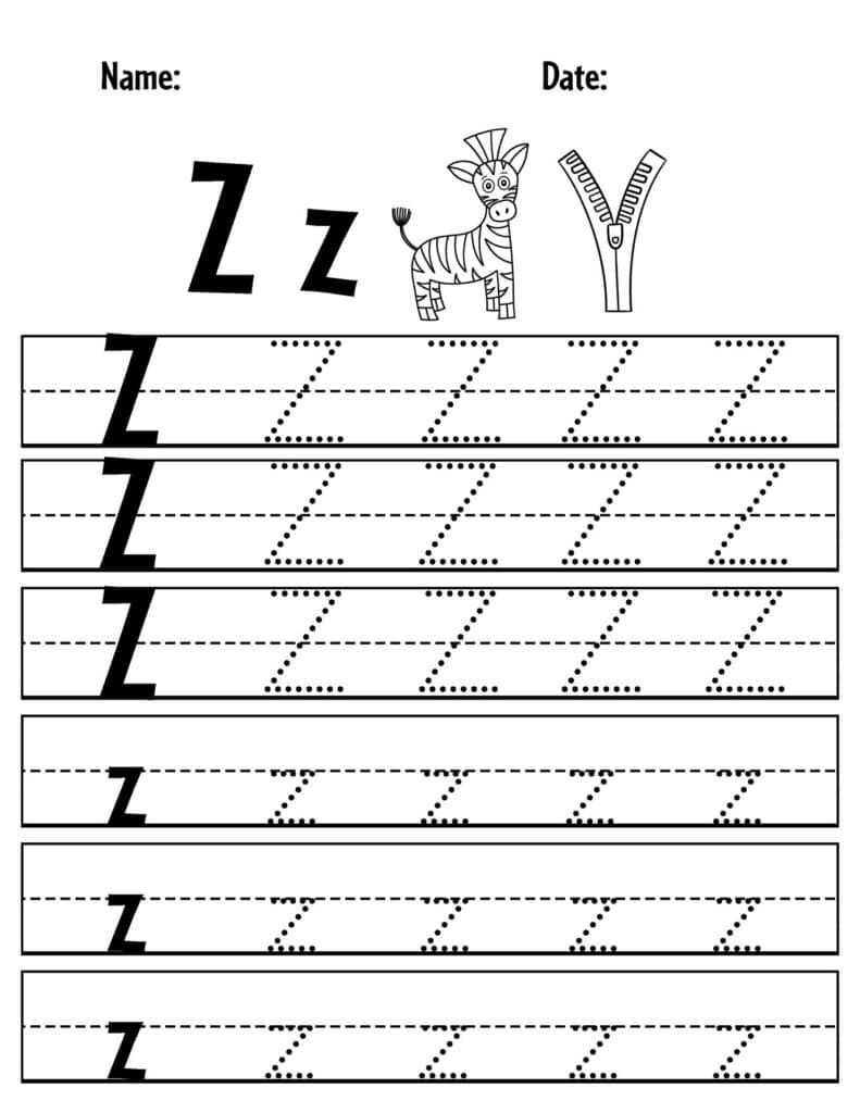 Letter Z Tracing Sheet