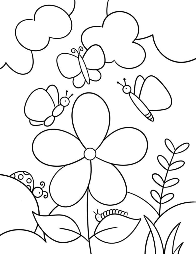 Beautiful Butterfly Day Coloring Page