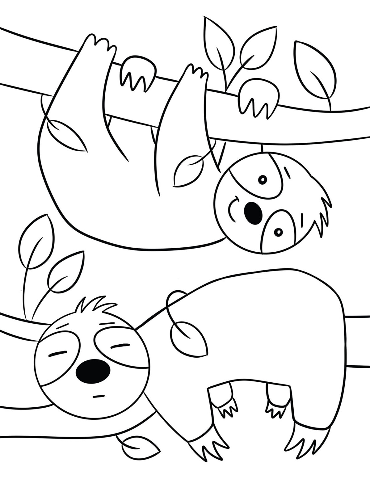 Free Printable Sloth Coloring Pages! ⋆ The Hollydog Blog