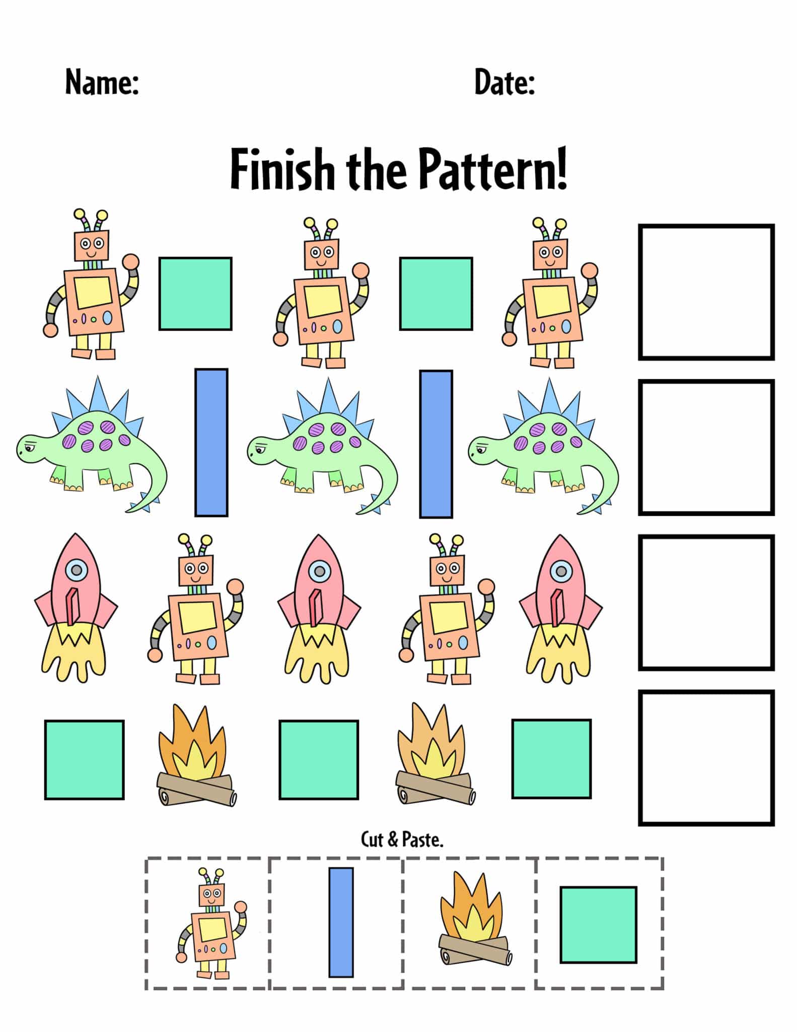 Free Printable Pattern Worksheets for Preschool ⋆ The Hollydog Blog