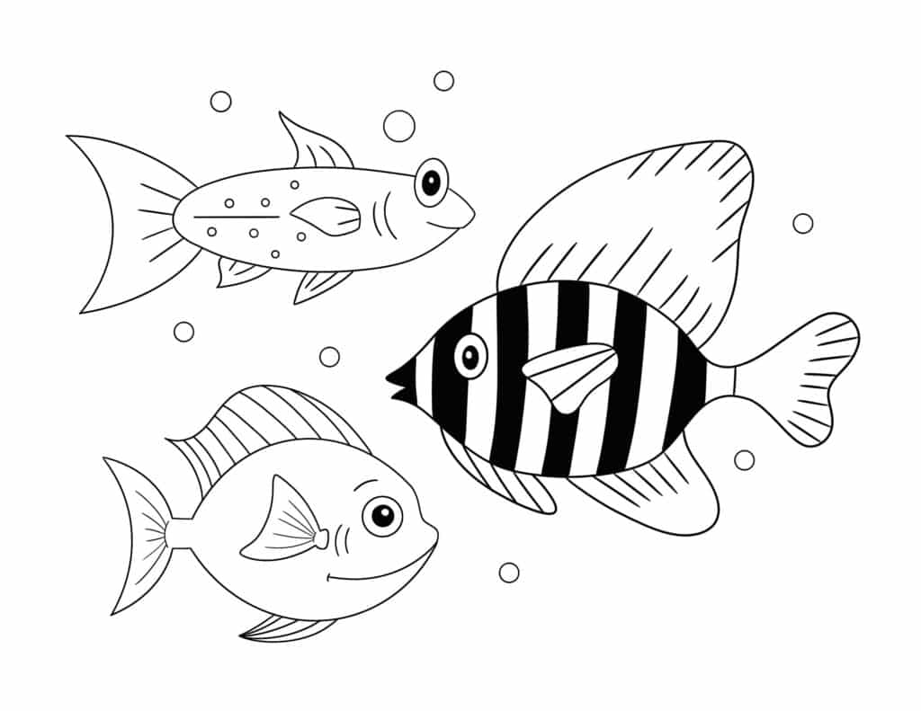 Swimming Fish Coloring Page