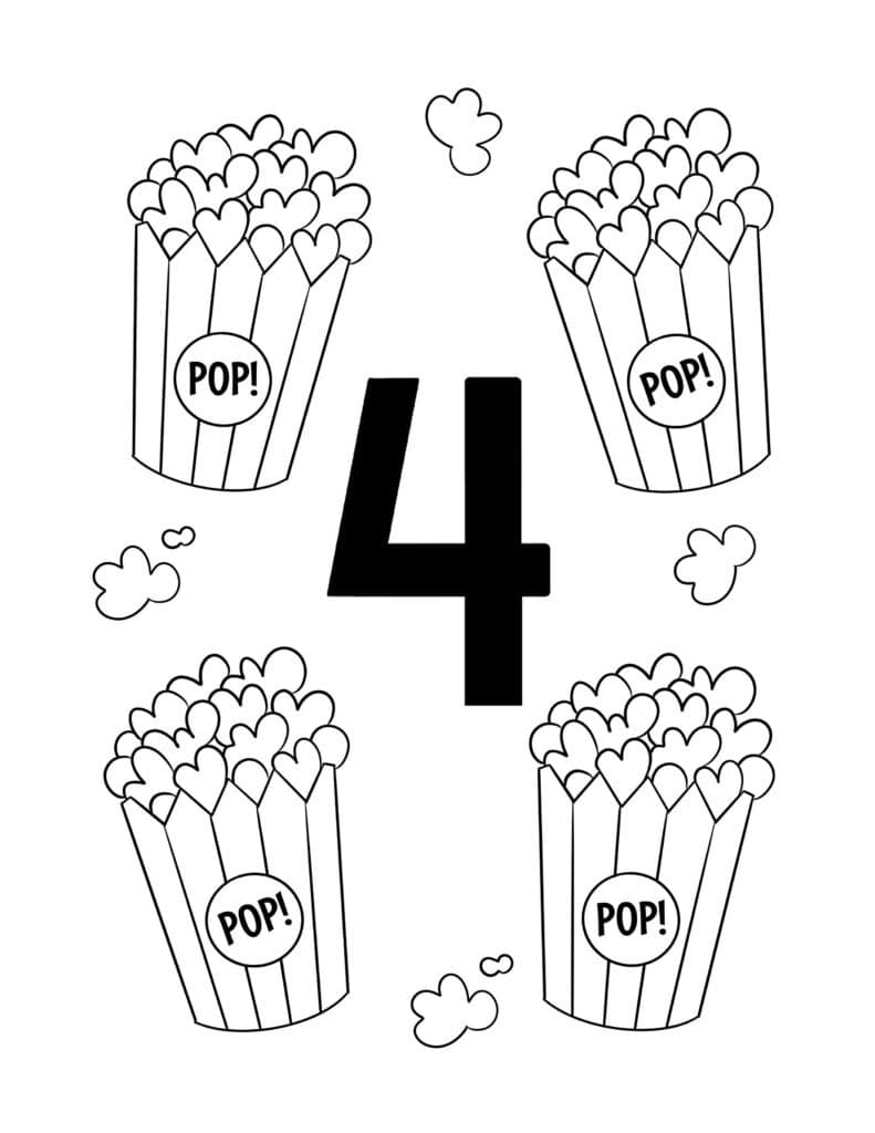 Number 4 Coloring Page