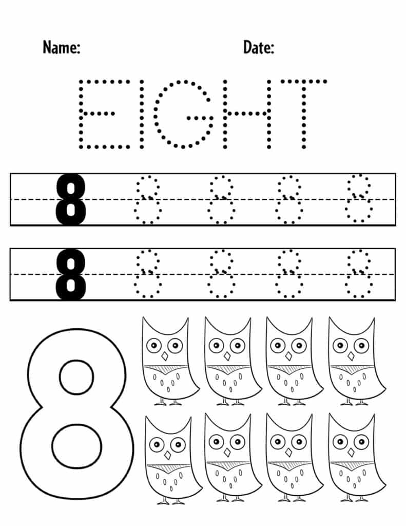 Number 8 Tracing Sheet