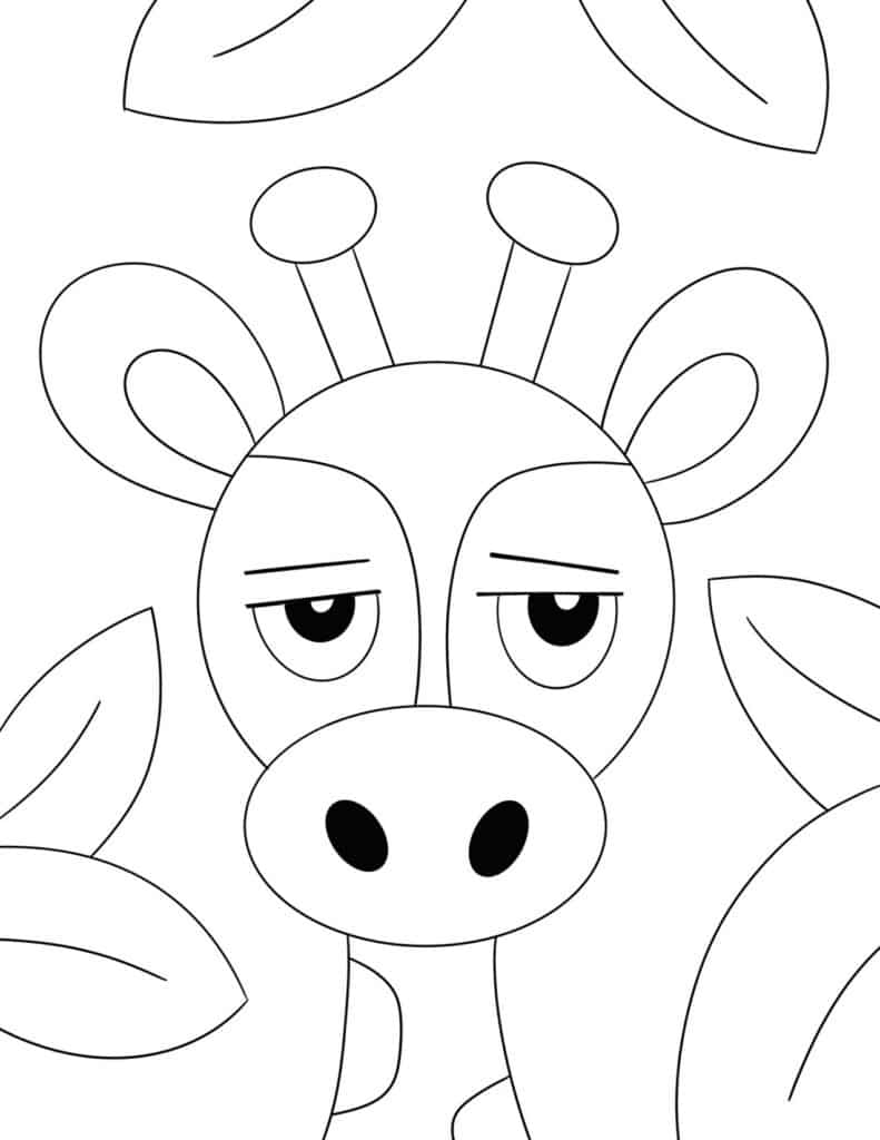 Grumpy Giraffe Coloring Page, Free Coloring Pages of Giraffes!