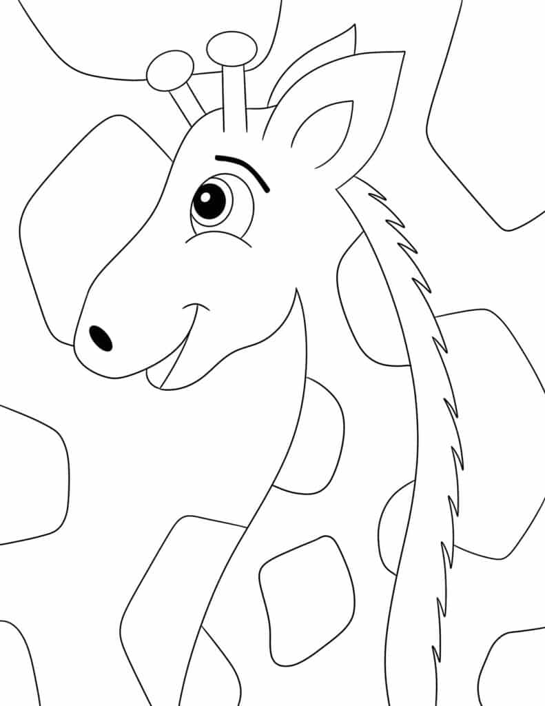 Happy Giraffe Coloring Page, Free Coloring Pages of Giraffes!