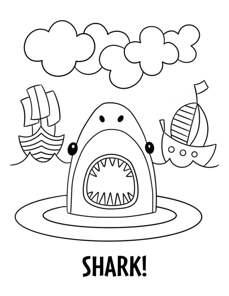 jaws coloring page