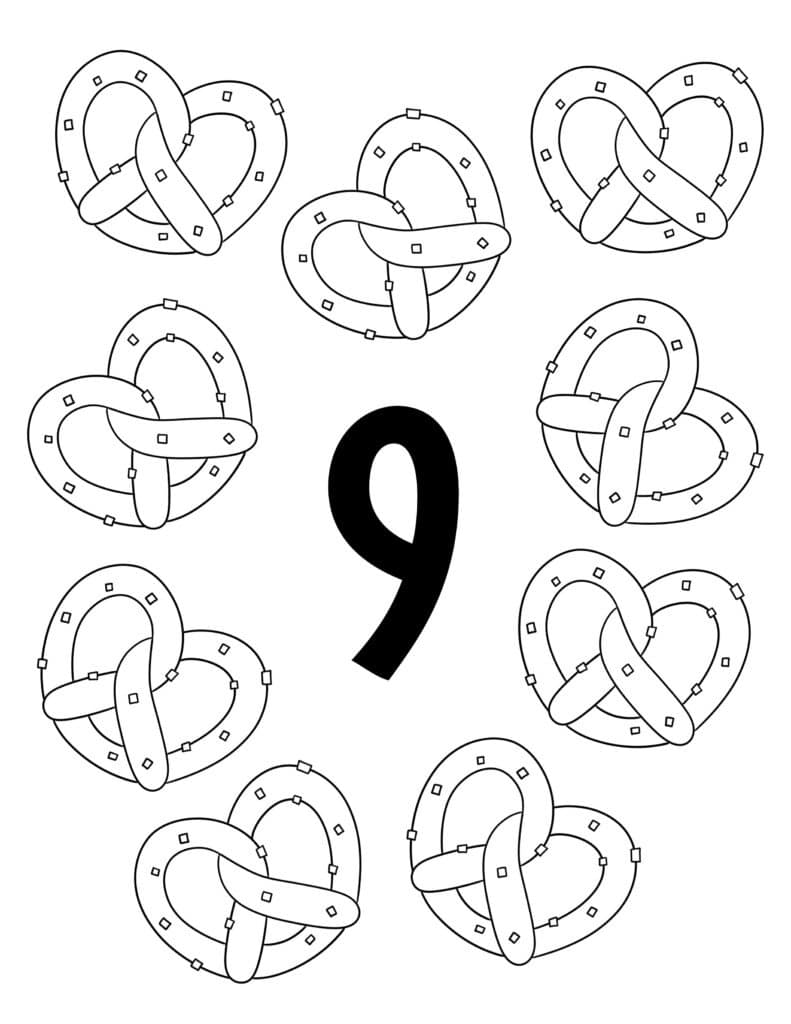 Number 9 Coloring Sheet