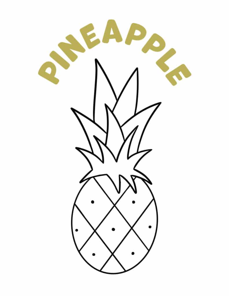 Pineapple Coloring Page, Free Vegetable and Fruit Coloring Pages