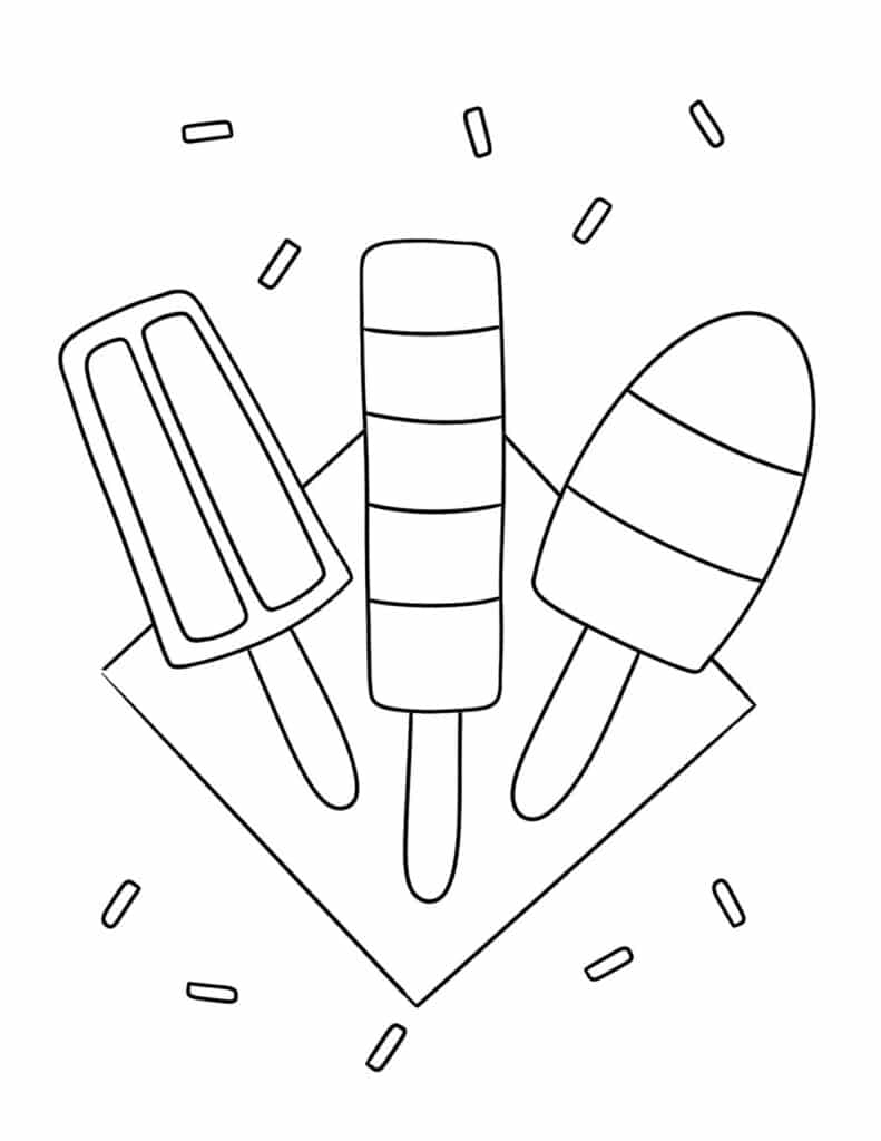 Popsicle Party Coloring Page