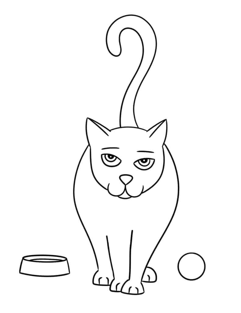 Prowling Cat Coloring Page