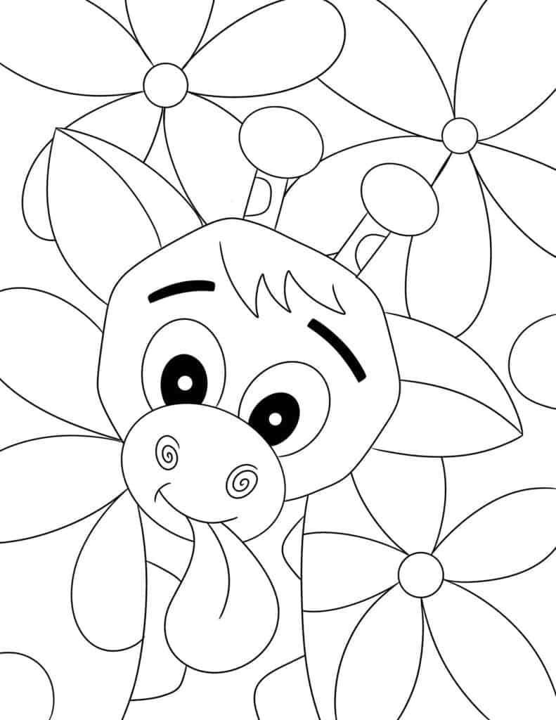 Silly Giraffe Coloring Page