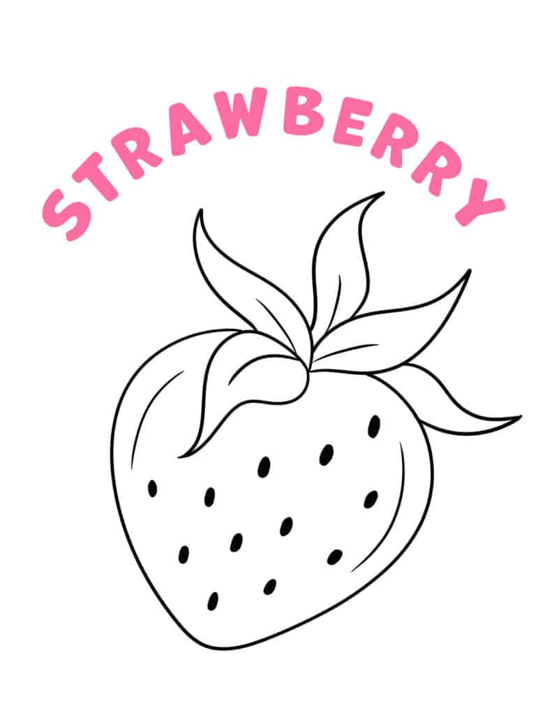 Strawberry Coloring Page, Free Vegetable and Fruit Coloring Pages