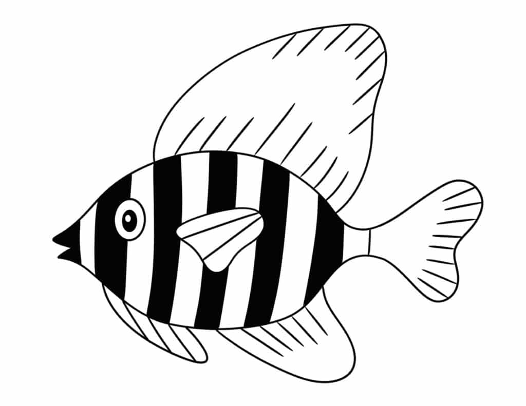 Striped Fish Coloring Page
