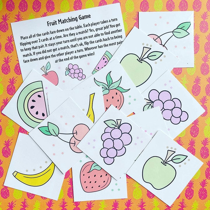 fruit matching game printable 