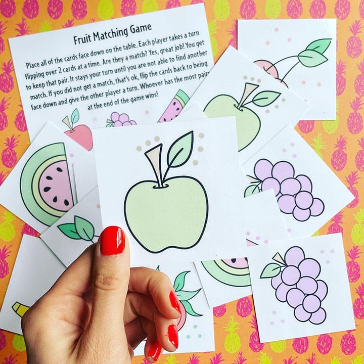 fruit matching game for preschool