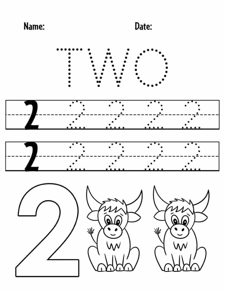 Number 2 Tracing Sheet