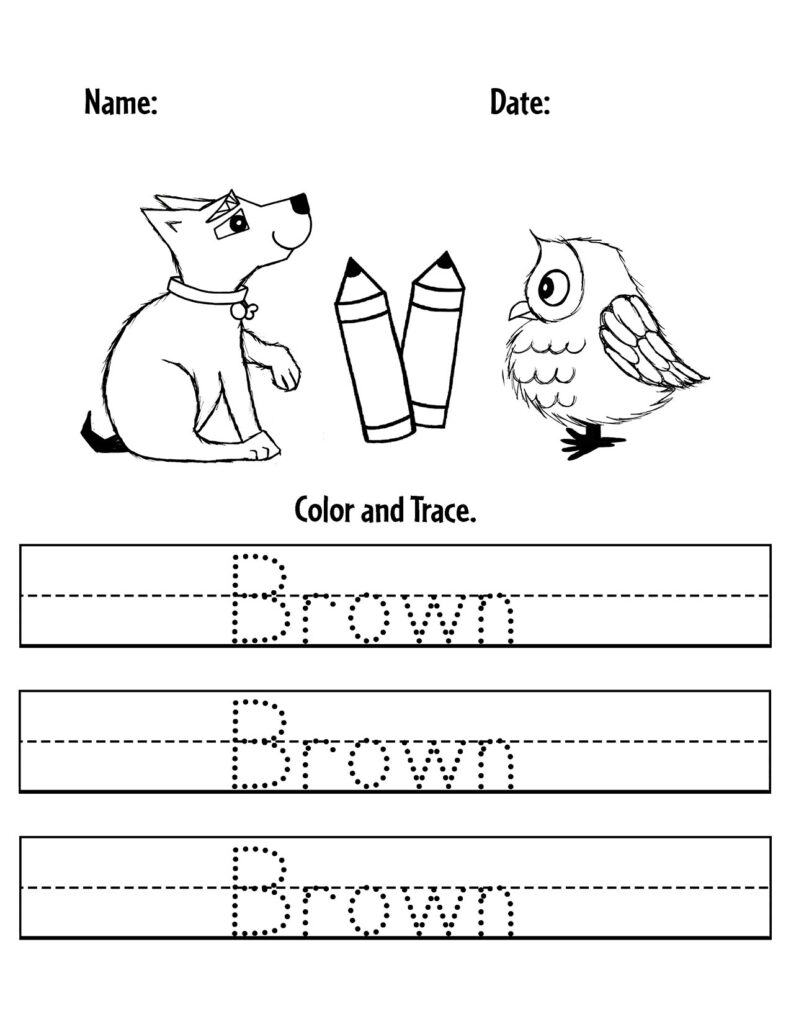 Brown Color Activities And Worksheets For Preschool The Hollydog Blog
