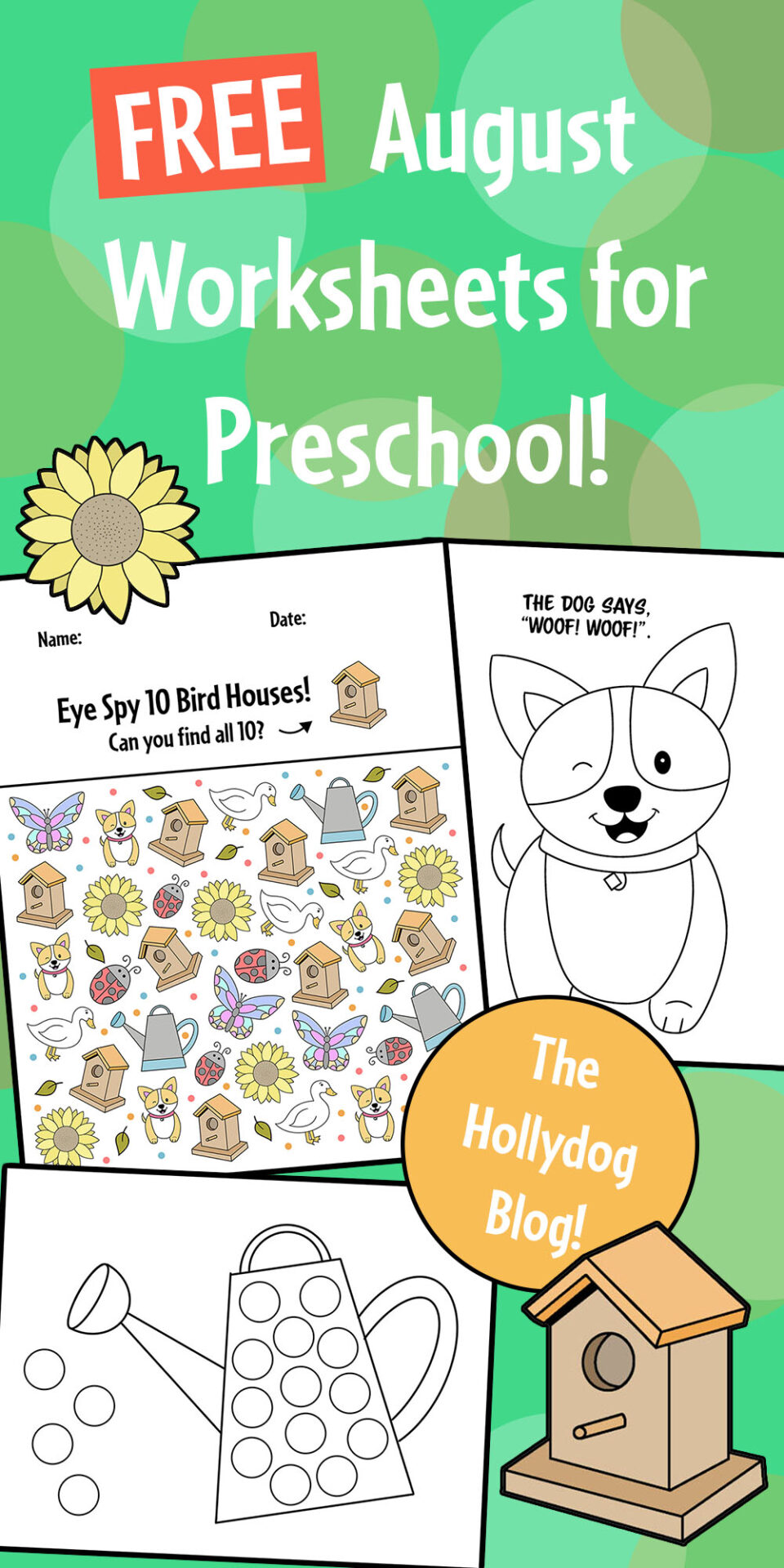 Free August Worksheets for Preschool ⋆ The Hollydog Blog