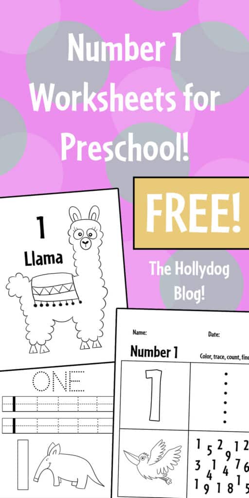 Free Number 1 Worksheets for Preschool