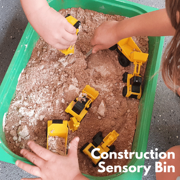construction sensory bin