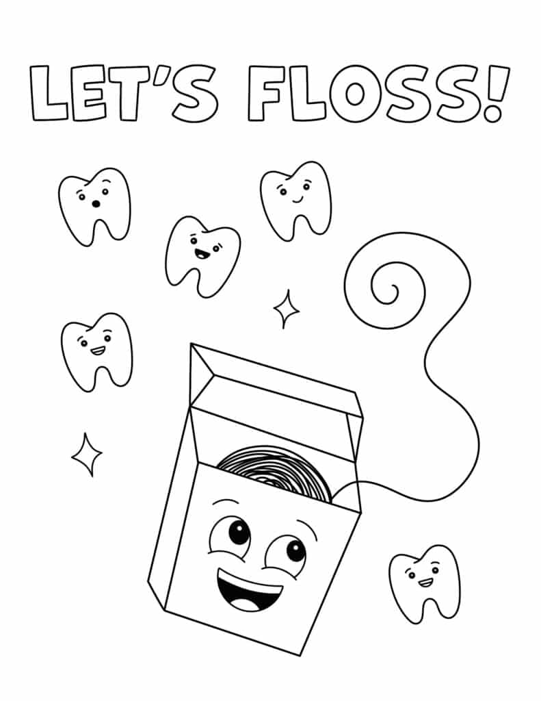 Dental Floss Coloring Page