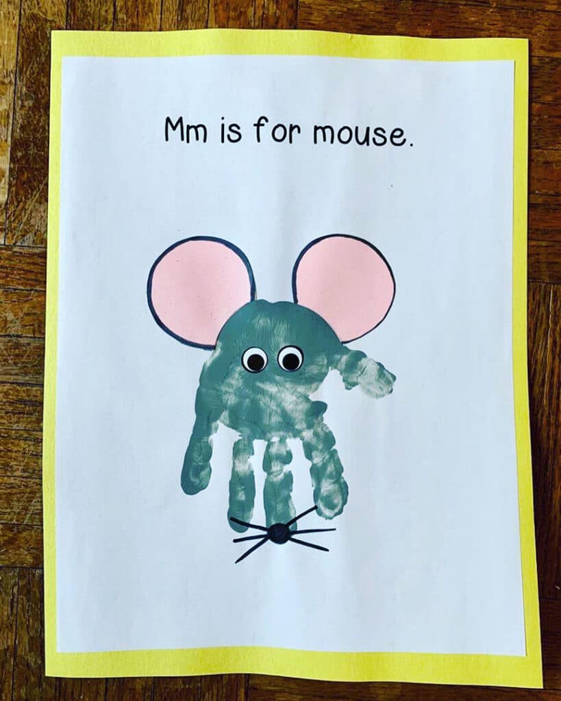 M is for Mouse Handprint