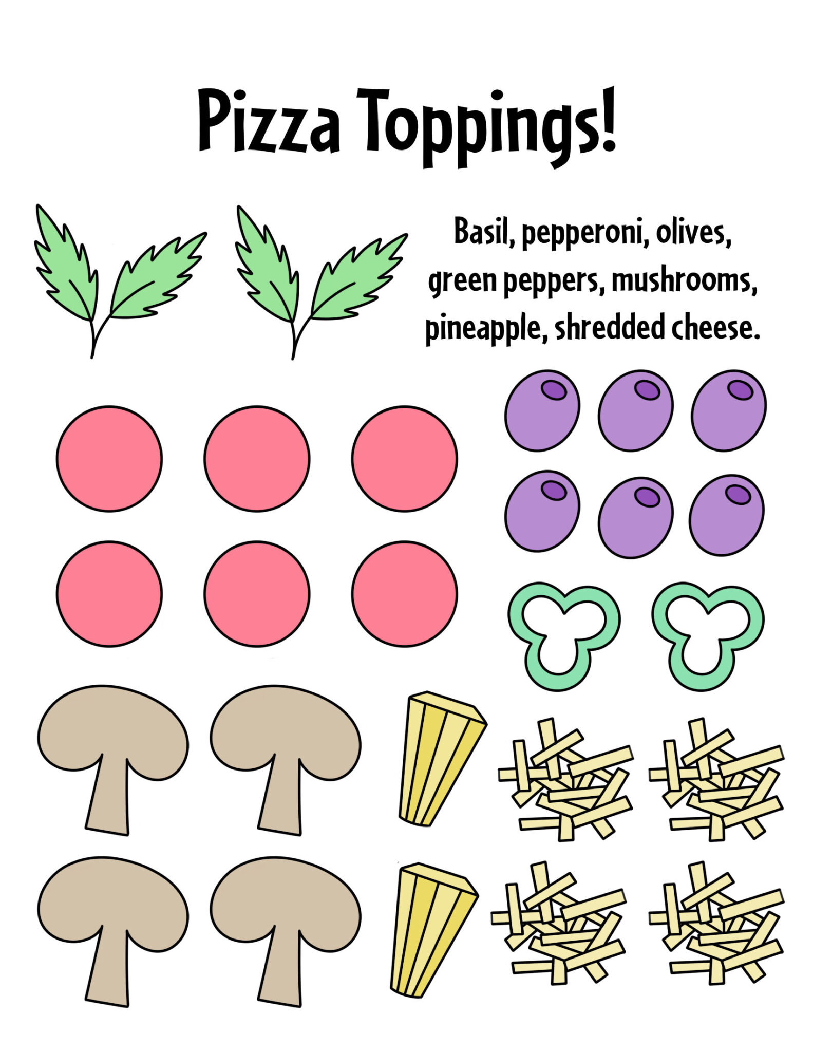 Free Pizza Printables for Preschool! ⋆ The Hollydog Blog
