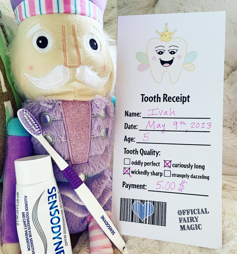 Tooth Receipt, Letter From the Tooth Fairy Free Printable!